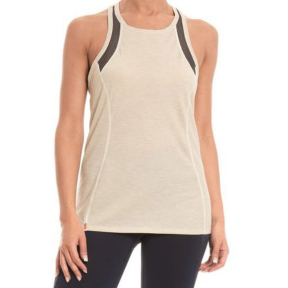 North Face Beyond The Wall Tank Top Women Large New T Back Mesh Neutral Gym Run - Picture 2 of 8